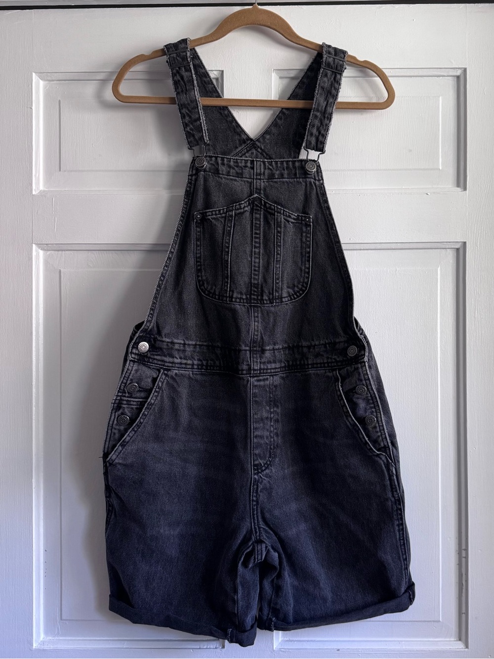 Old Navy Women's Black Denim Dungarees-overalls Size Large Tall Cotton GUC